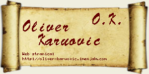 Oliver Karuović vizit kartica
